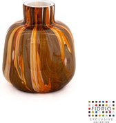 Vase Design Turin - Fidrio ZENITH - vase à fleurs en verre soufflé à la bouche - hauteur 15 cm