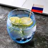 Cocktailprikker vlag Rusland 25 stuks, vlaggetjes prikkers, kaas prikker, hapjes prikkers, thema feest landen, thema feest Rusland