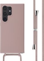 iMoshion Hoesje Geschikt voor Samsung Galaxy S24 Ultra Hoesje Met Koord - iMoshion Siliconen hoesje met koord - roze