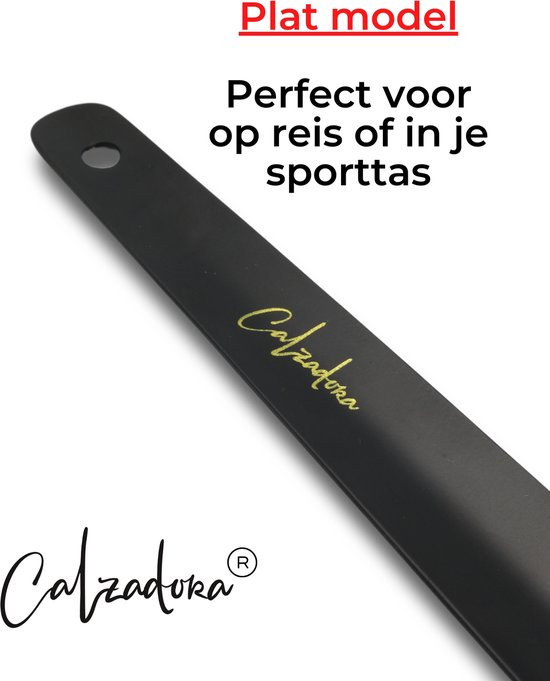 Calzadora® Schoenlepel Medium - 35cm - RVS Schoentrekker Zwart - Duurzaam en sterk - Roestvrijstaal - Medium Lange schoenlepel - Calzadora