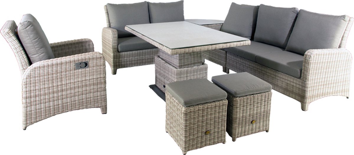 Loungeset Allentown in Honeydew Beige kleur, Merkloos.