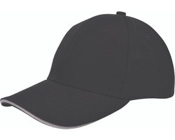 Benza luxe canvas sandwich Baseballcap - Zwart en Grijs