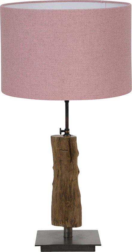 Light and Living tafellamp - roze - hout - SS103018