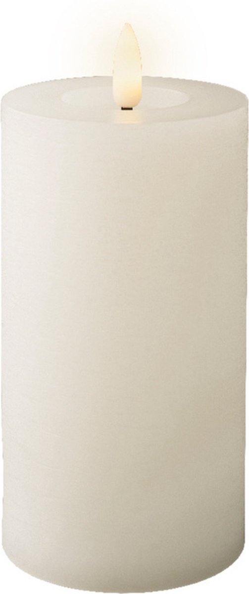 Lumineo LED kaars/stompkaars - wit - D7 x H15 cm - met timer - voor binnen