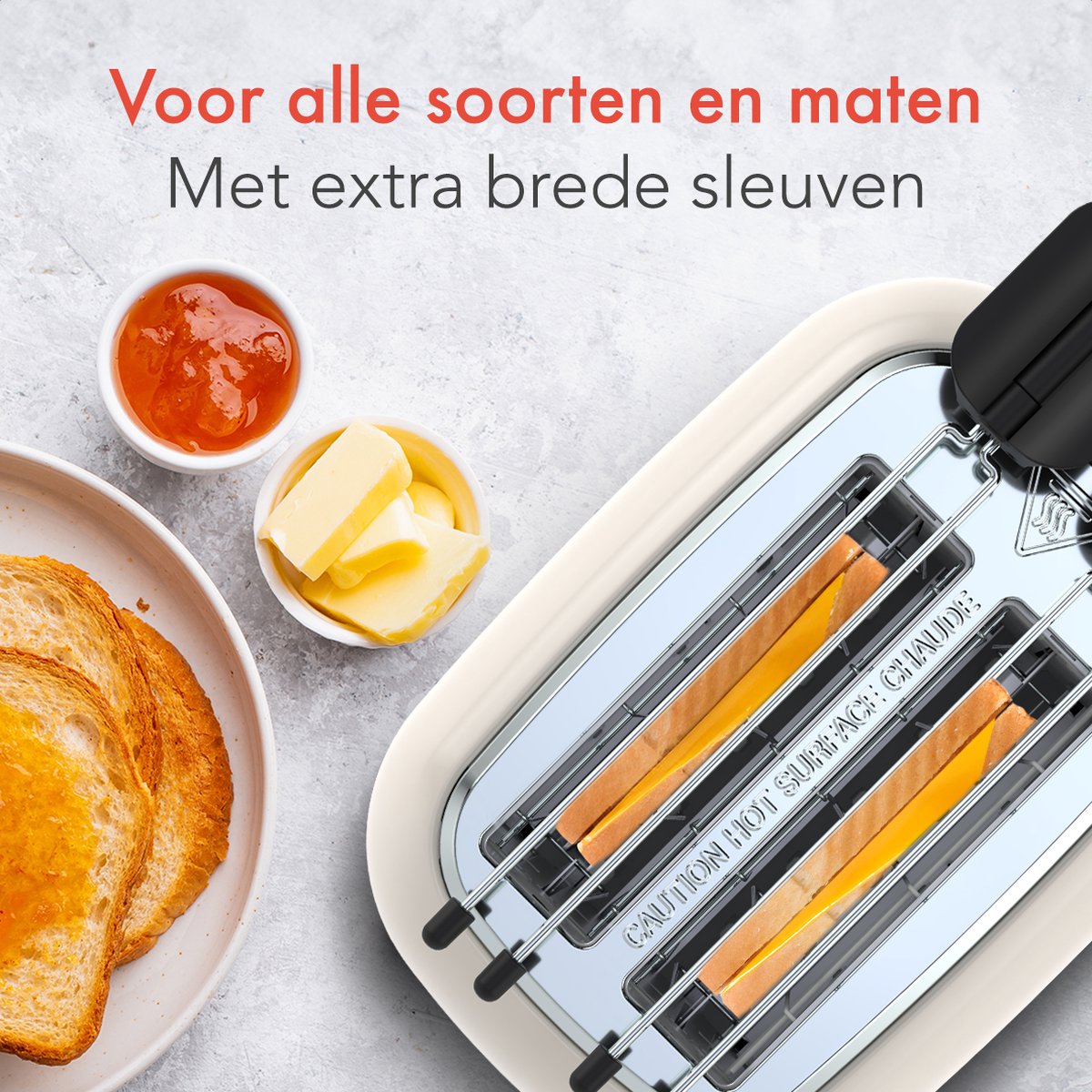 BUYDEEM DT620 broodrooster met 2 sleuven, extra grote sleuven, retro, roestvrij staal met hefboommer, bagel en muffin, afneembare kruimelhouder, 7 verschillende instellingen, retrozilver