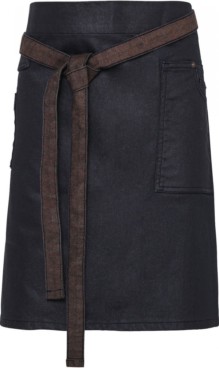 Schort/Tuniek/Werkblouse Unisex One Size Premier Indigo / Brown Denim 100% Katoen