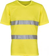 T-shirt Unisex XL Yoko V-hals Korte mouw Hi Vis Yellow 100% Polyester