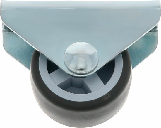 AMIG roulette fixe/roue de transport - D25mm - caoutchouc - capacité de charge 40kg - gris