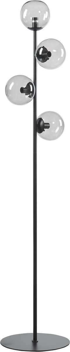 Vloerlamp Crystal (4L) - Smoke-glazen lampenkappen - H 165 cm - Zwart