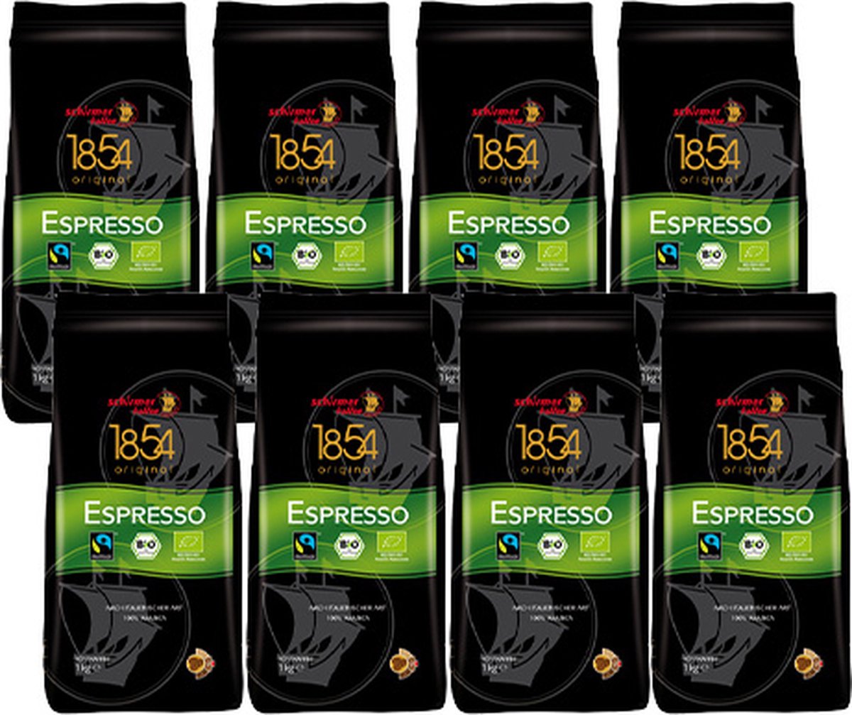 Schirmer - 1854 TransFair Bio Espresso Bonen - 8x 1kg