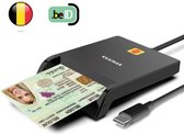 Kaaiman® ID Card Reader USB-C - eID Card Reader België - eID Card Reader - USB C - EID Card Reader Identity Card - Identity Card Reader - ID Reader - Windows/Mac/Linux - Plug&Play - Universel