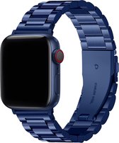 Bracelet adapté à Apple Watch 42/44MM - Convient aux séries 1/2/3/4/5/6/7/8/9/SE/ Ultra 1&2 - Taille Taille unique - Bracelet de montre - Métal - Blauw