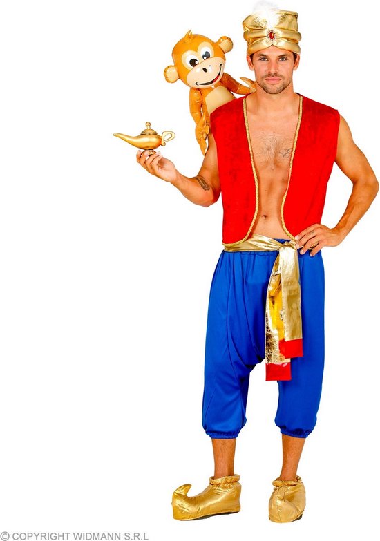 Widmann - Aladdin Kostuum - Aladdin Prins Van Agrabah - Man - Blauw, Rood, Goud - Small - Carnavalskleding - Verkleedkleding