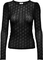 Jacqueline de Yong T-shirt Jdybadu L/s Top Jrs 15308365 Black Dames Maat - XS