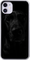 Geschikt voor iPhone 11 hoesje - Hond - Huisdier - Zwart - Siliconen Telefoonhoesje