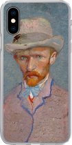 Geschikt voor iPhone X hoesje - Zelfportret - Vincent van Gogh - Siliconen Telefoonhoesje