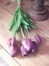 Siliconen/kunst tulpen purple 44 cm