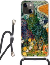 Hoesje met koord Geschikt voor iPhone 13 - Herinnering aan de tuin van Etten - Vincent van Gogh - Siliconen - Crossbody - Backcover met Koord - Telefoonhoesje met koord - Hoesje met touw
