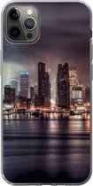 Geschikt voor iPhone 13 Pro Max hoesje - New York - Storm - Skyline - Siliconen Telefoonhoesje