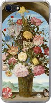 iPhone SE 2020 - Vase avec des fleurs dans une fenêtre - Peinture d'Ambrosius Bosschaert l'Ancien - Siliconen - Noël - Cadeaux - Cadeaux de chaussures