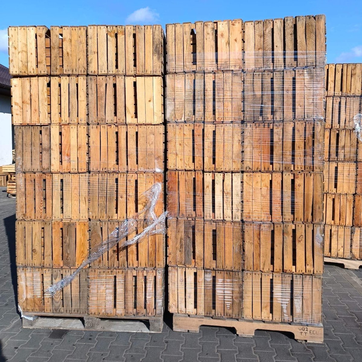 54 stuks fruitkisten van hout 50x40x30 cm - 1x pallet oude kratten