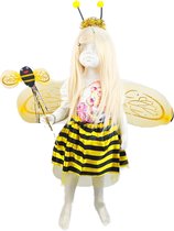 BamBella® - Verkleedkleren meisje - one size - BIj vleugels - tutu rok - verkleedkleding Geel