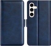 Samsung Galaxy S24 Plus (S24+) Hoesje - MobyDefend Luxe Wallet Book Case (Sluiting Zijkant) - Blauw - GSM Hoesje - Telefoonhoesje Geschikt Voor Samsung Galaxy S24 Plus (S24+)