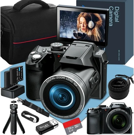 Nbd s200 - 4k vlogging camera - 16x zoom - autofocus en pc-connectiviteit - ideaal voor beginnende fotografen