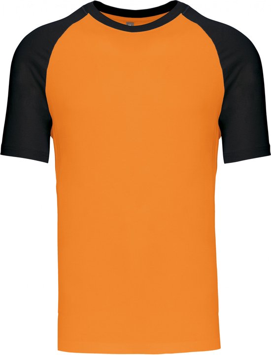 SportT-shirt Heren L Kariban Ronde hals Korte mouw Orange / Black 100% Katoen