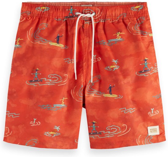 Scotch & Soda Mid Length Swim Short All Over Print Heren Zwembroek - Maat S