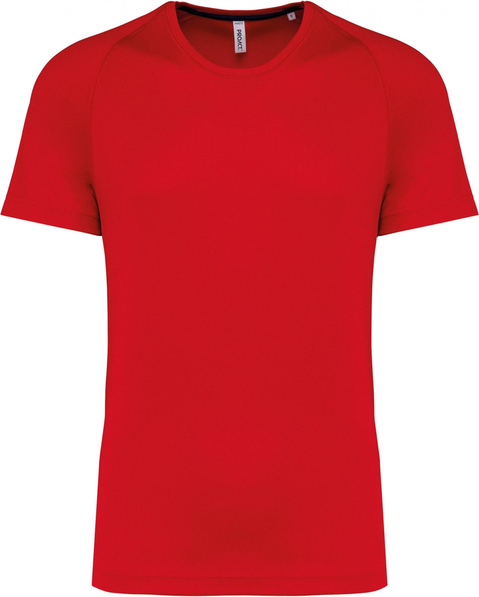 PROACT® Gerecycled herensport-T-shirt met ronde hals PA4012 - Red - M