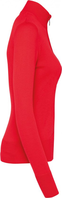 Pullover/Cardigan Dames L Kariban Rolkraag Lange mouw Red 50% Katoen, 50% Acryl