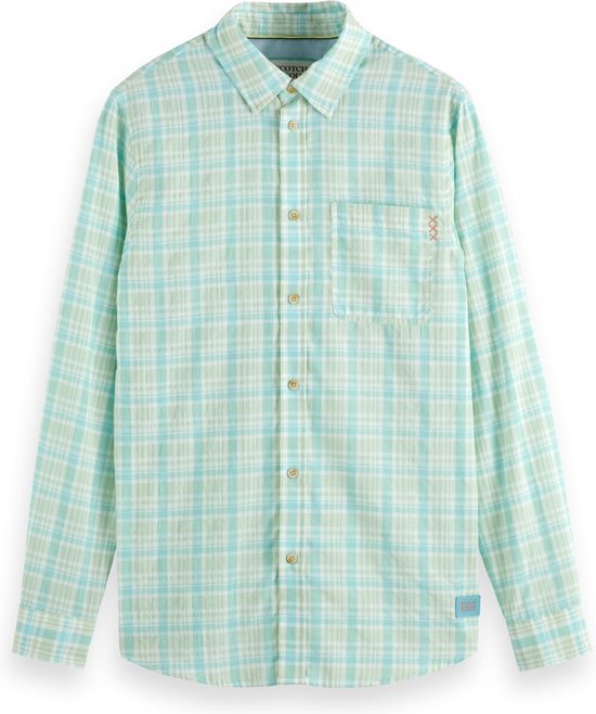 Scotch & Soda Neon Check Shirt Heren Overhemd - Maat XL