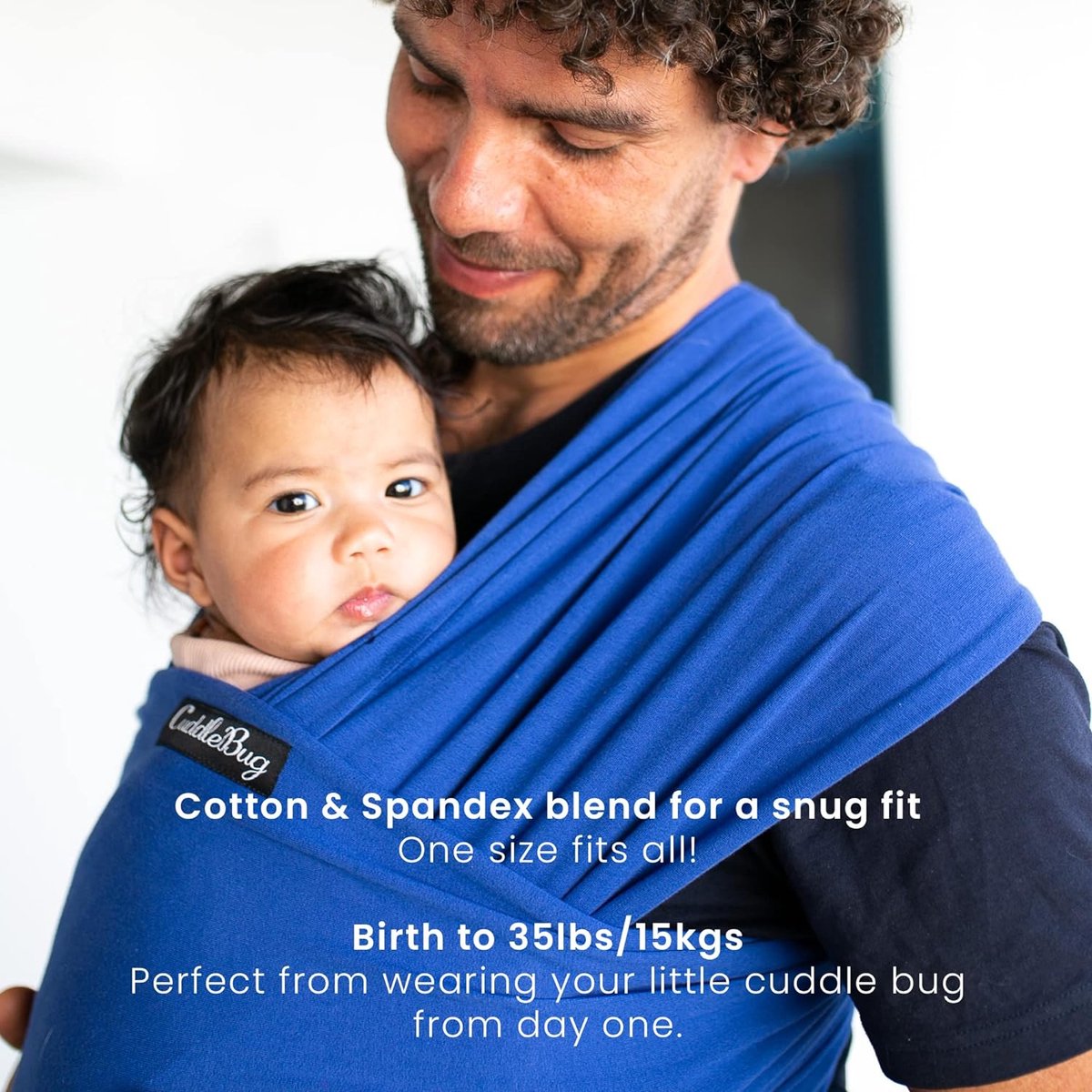 Babydraagdoeken – Babydrager - Baby Carrier Ring Sling - Babydraagdoek Pasgeborenen - Elastische Draagdoek - Cadeau - Size Fits all geel - Blauw – foto 6