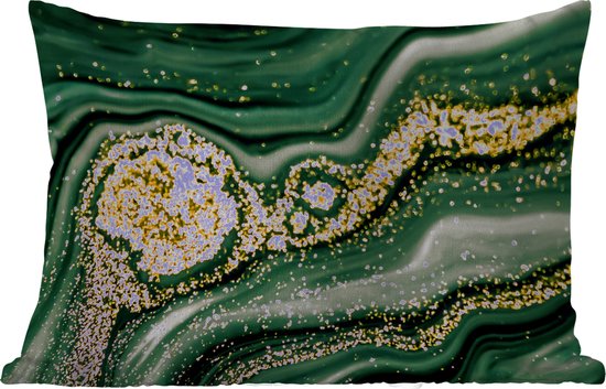 Buitenkussens - Tuin - Marmer - Goud - Glitter - Groen - Marmerlook - Luxe - 50x30 cm