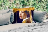 Buitenkussens - Meisje met de parel - Goud - Vermeer - 60x40 cm - Weerbestendig
