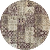 Vintage rond vloerkleed - Patchwork - Tapijten woonkamer - Safou Paars - 170cm ø