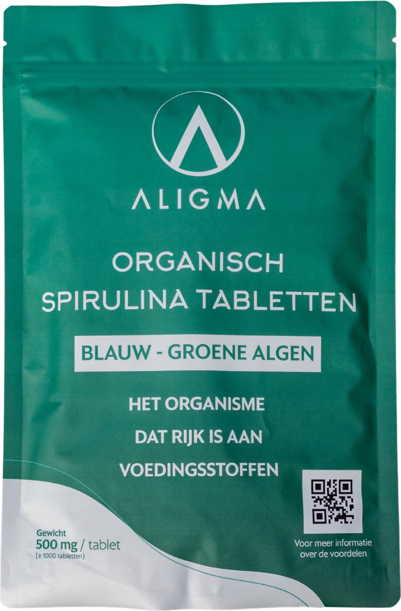 Aligma® Biologische Spirulina Tabletten: hét voedingssupplement vol essentiële voedingsstoffen voor je (huis)dier! - 500 stuks - 500 mg per tablet - Aligma