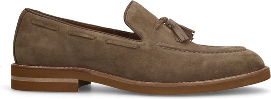 Manfield - Heren - Taupe suède loafers - Maat 40