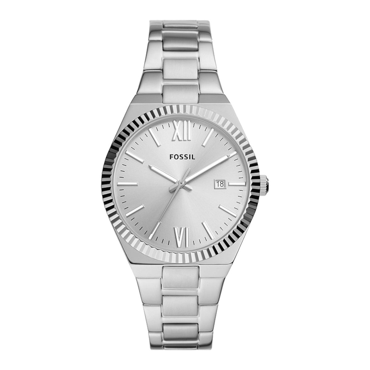 Fossil Scarlette ES5300 Horloge - Staal - Zilverkleurig - Ø 38 mm
