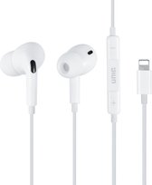 Lightning BT Bluetooth Oordopjes met Lightning Connector - Voor Apple iPhone - Pad iPhone Oordopjes - Cadeau - Rijke Bastonen - Luxe Oortjes met Microfoon en Volumebediening – Beste geluid en Bass - volume buttons – Kleur Wit