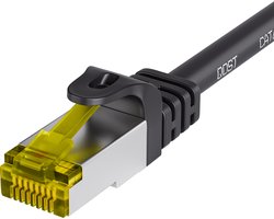 Qost - CAT7 10G internetkabel - SFTP PIMF - 10 Gbps / 500 MHz - 100% koper - RJ45 Connectoren - Patchkabel / Netwerkkabel - 3 meter - Zwart