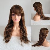 Braziliaanse Remy pruik 24 inch - mix kleur P43027 golf haren met pony - Braziliaanse pruiken - echt menselijke haren - real human hair none lace wig