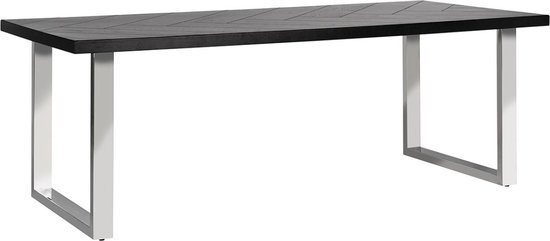 Richmond Eettafel Nalo 235 met zilveren U-poot (Black)