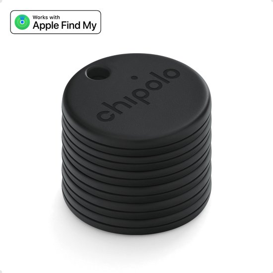 Chipolo One Spot - Apple Tag Airtag Sleutelhanger - Keyfinder Sleutelvinder - Apple Find My Network - 6-Pack - Zwart