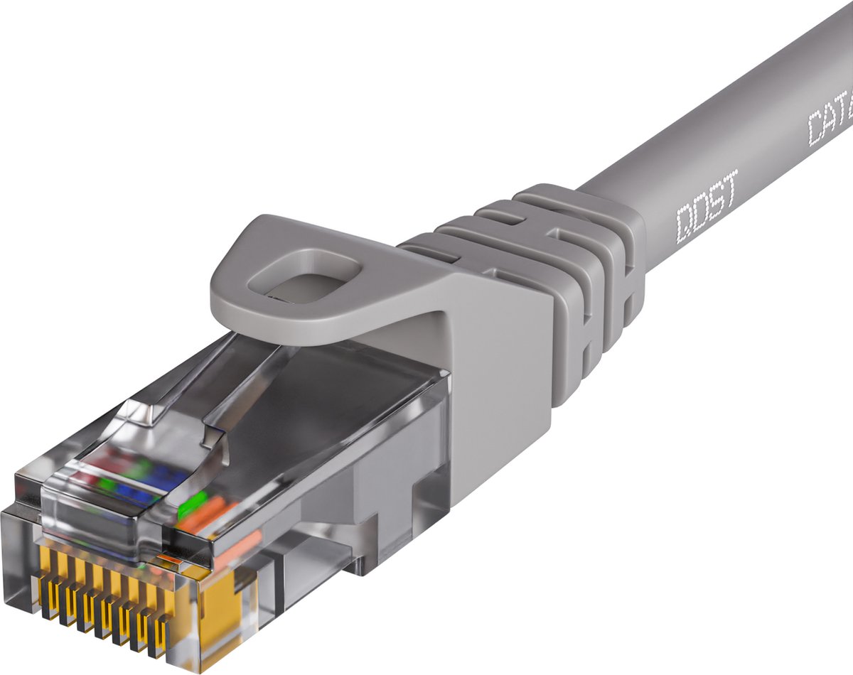 Qost - CAT6 internetkabel - CCA / UTP - 10 Gbps / 250 MHz - RJ45 Connectoren - Patchkabel / Netwerkkabel - 1 meter - Grijs