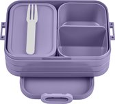 Lunchbox Take A Break Midi, broodtrommel met bentobox, maaltijdprepbox voor sandwiches, kleine snacks en restjes, snack en lunch, voedselbox met vakken, 900 ml, Vivid Lilac
