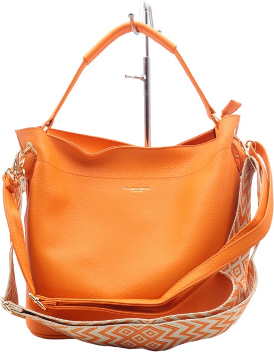Flora & Co - Bag in bag/tas in tas - handtas/crossbody - fashion riem - oranje