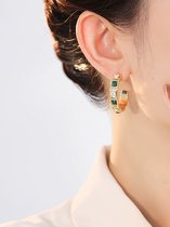 helin life - Boucles d'oreilles femme - boucles d'oreilles - Plaqué or 18 carats - zircon - Cadeau - Couleur or