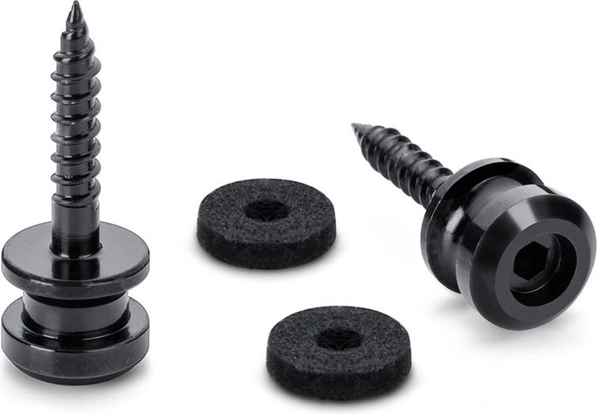 Schaller S-Locks Strap Button Set M - Zwart Chroom, 22mm Draadlengte